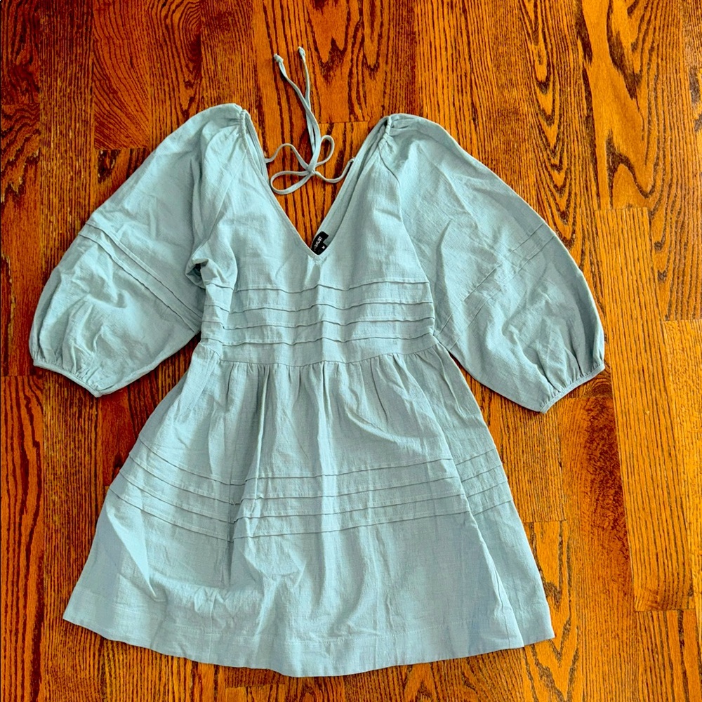 Wishlist Soft Greenish Blue V-Neck Dress